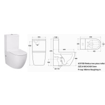 WC back to wall two piece rimless toilet watermark certificates for small bathroom