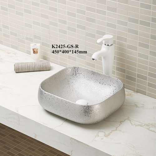 Quadratische Keramikwaschbecken Sanitärkeramik Aufsatzwaschbecken Waschbecken im Badezimmer