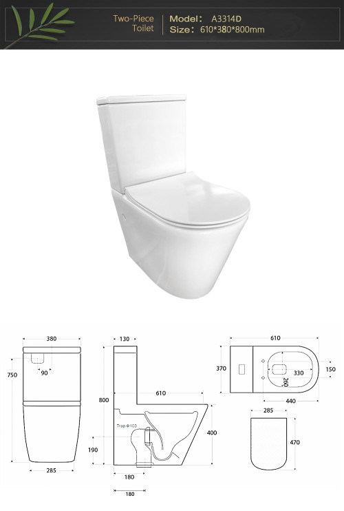 China stellt keramische zweiteilige Toiletten-WC billige Sanitärkeramik für Hotel her