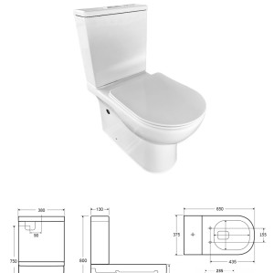 China Factory Supplier Badezimmer Cremige Sanitärkeramik Zweiteilige Wasserzeichen-Toilette