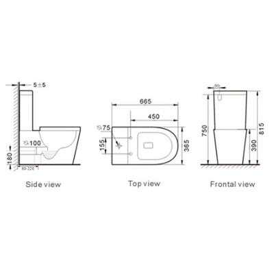 American standard gravity Washdown Two Piece Toilet Bowl floor mount for bathroom