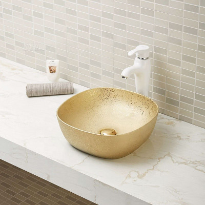 Hot selling grey color square sanitary ware design bathroom sink wash basin