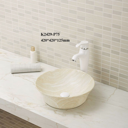 Hochwertiges Aufsatzwaschbecken aus Keramik in runder Form für das Badezimmer