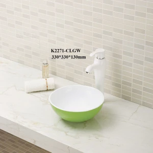 Runde Form verschiedene Farbglasur matte Arbeitsplatte Einbaubecken für Badezimmer