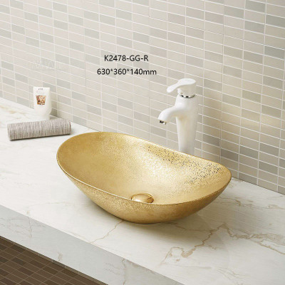 Ship type sink ceramic multi color countertop design wash basin in bathroom