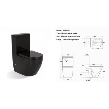 Whirlpool wc piece toilet with soft close seat wholesale black toilets for sale