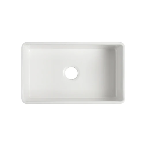 Delantal de casa de campo fregadero de cocina de cerámica de un solo tazón de arcilla refractaria reversible con colador