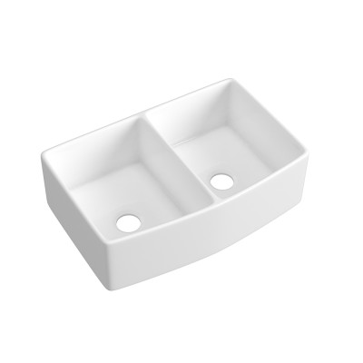 33 Inch single bowl curved apron front installation type kitchen farmhouse sink