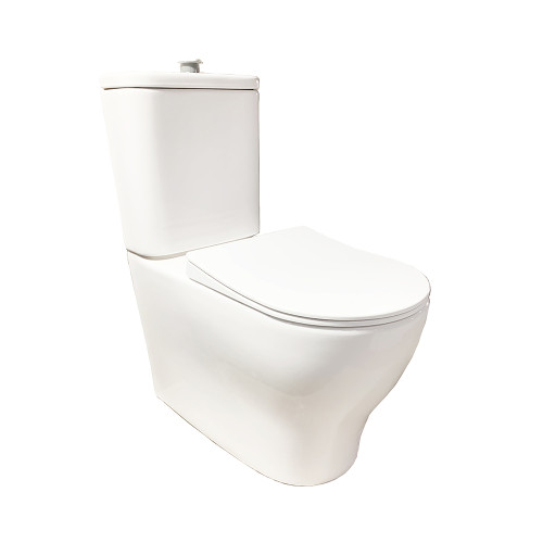 Großhandel Doppelspülung zweiteilige behindertengerechte Toilette randlose Nano-Glasur-Toilette Hersteller