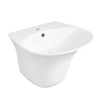 Custom new model art wall hung mounted ceramic hand wash wall hung bathroom basin