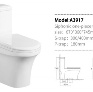 China Hersteller Großhandel Keramik WC Sanitärkeramik Siphonic einteilige Toilette