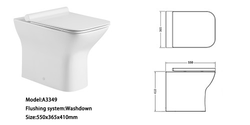 inodoro de pared lavable de fabricación china con tapa de asiento inodoro de una pieza