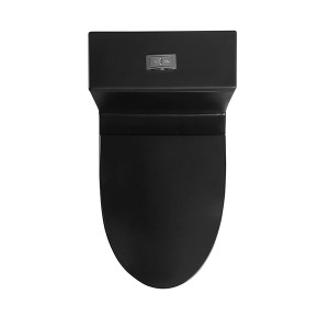 sanitary ware black floor mounted one-piece toilet commode washdown bathroom toilet