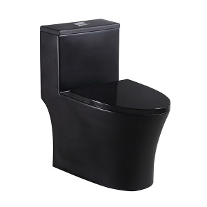 sanitary ware black floor mounted one-piece toilet commode washdown bathroom toilet