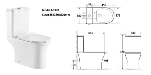 Cheaper western bathroom two piece washdown ceramic closestool toilet sanitary ware