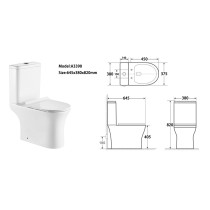 Cheaper western bathroom two piece washdown ceramic closestool toilet sanitary ware