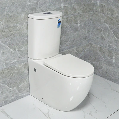 Watermark two piece toilet p-trap back to wall wc rimless toilet UF soft close seat