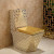 Inodoros de baño dorados con inodoro de diseño de diamantes de lujo de hotel árabe de buena calidad