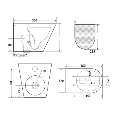 Sanitary Ware Ceramic Floor Mounted Toilet WC Toilet for Bathroom
