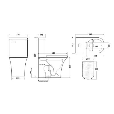 Supplier hotel washroom bathroom watermark ceramic water closets two piece toilet