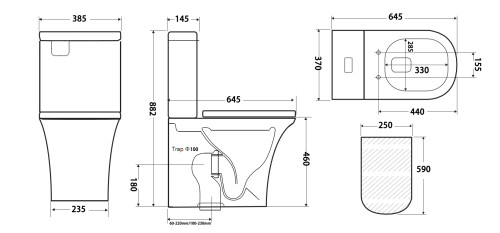 Supplier hotel washroom bathroom watermark ceramic water closets two piece toilet