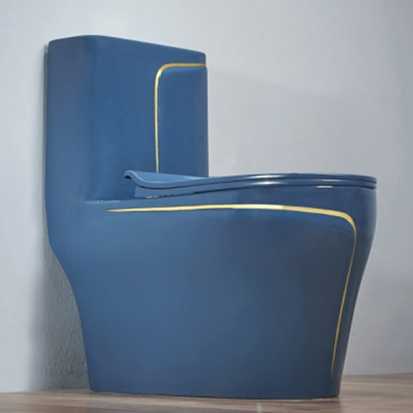 Venta de taza de inodoro de color de lavado de textura de línea creativa inodoro de cerámica azul