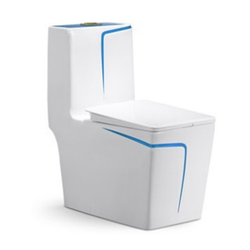 минималистский красочный дизайн линии сифон смыв керамический комод белый цельный туалет