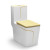 minimalistisches, farbenfrohes Liniendesign mit Siphonspülung aus Keramik, weiße, einteilige Toiletten