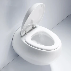 Sanitärkeramik-Wandreihe im europäischen Stil, rund, hängend, WC, Toilette, Eiform, an der Wand aufgehängt