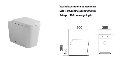 Ceramic toilet bowl without toilet tank washdown one piece toilet for hotel