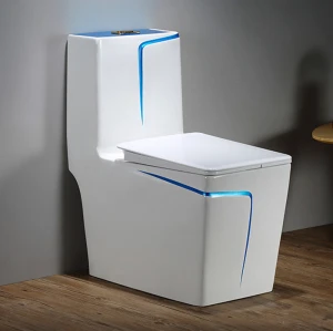 hot sale luxury gold line design grey black commode sanitary ware one piece toilet