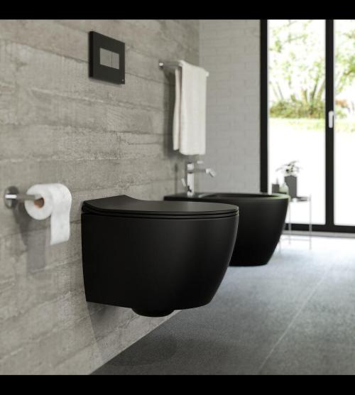 Настенный подвесной комплект без оправы, цветной унитаз, ванная комната, черный, комплект для настенного унитаза