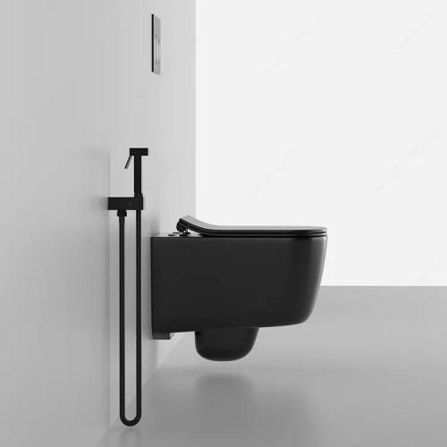 настенный подвесной унитаз матовый черный современный без оправы настенный подвесной унитаз керамическая ванная комната