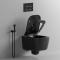 wall-hung matte black modern rimless wall mounted hang toilet bowl ceramic bathroom