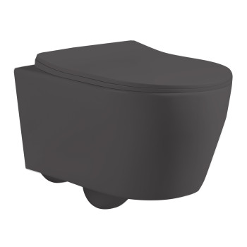 wall-hung matte black modern rimless wall mounted hang toilet bowl ceramic bathroom
