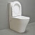 Sanitärkeramik nach australischem Standard, wandmontierte, spülrandlose, zweiteilige Toilette mit Wasserzeichen