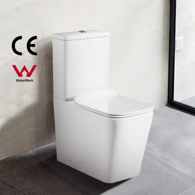 CE Watermark Sanitary Ware Commode Dual Flushing R&T Fitting P-trap Two Piece Toilet