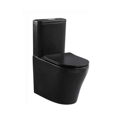 Whirlpool - Inodoro de dos piezas con descarga ciclónica, color negro mate, altura cómoda