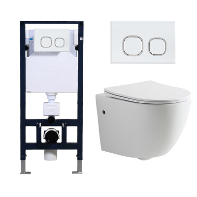 Toilettenschüssel WC hängende Halterung Wasserschrank randlose schwimmende Keramik-Wandtoilette