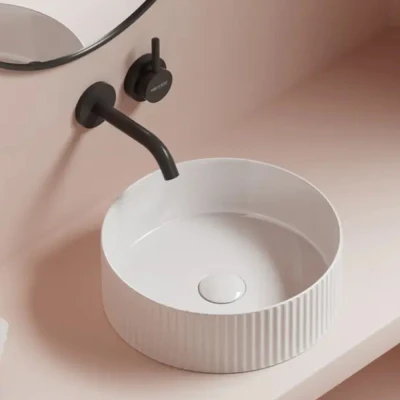 Lavabo del lavabo del cuarto de baño lavabo redondo del arte de la encimera de la porcelana del hotel del recipiente del recipiente