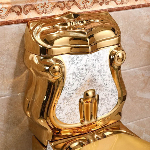 Королевский экстремальный гальванический золотой унитаз для отеля, цельный керамический унитаз, набор для ванной комнаты