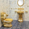 Royal extreme electroplated hotel golden wc one piece ceramic toilet bowl set bathroom