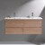 Wandmontierter Badezimmer-Waschtisch aus doppelschichtigem Sanitärkeramik aus Sperrholz mit Keramikwaschbecken