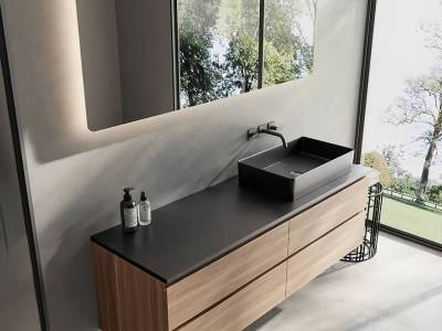 Как разделить мокрые и сухие зоны в ванной? Идеальное сочетание: керамическая раковина + водонепроницаемый туалетный столик