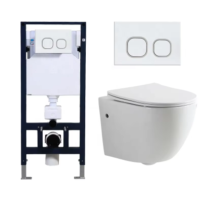 MWD Manufacturer outlet Suspend Modern Hanging Mount Water with Hidden water tank Rimless Floating Ceramic wall mounted toilet