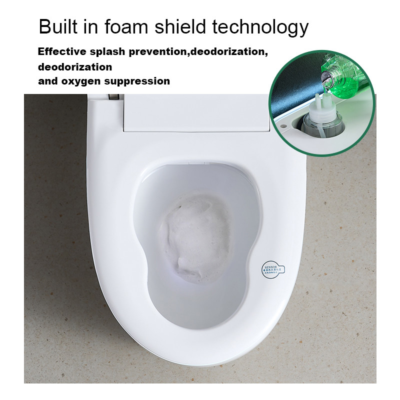 smart toilet Built in foam shield technology