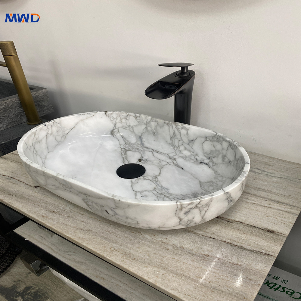 counter natural white marble Stone Wash Basin sink