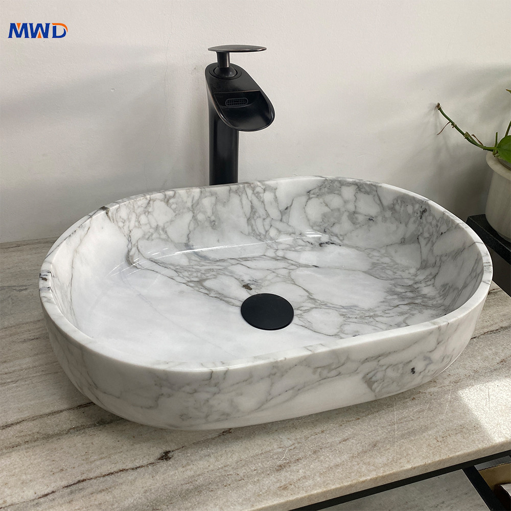 counter natural white marble Stone Wash Basin sink