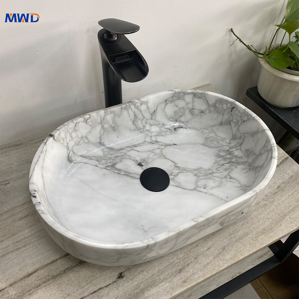 counter natural white marble Stone Wash Basin sink