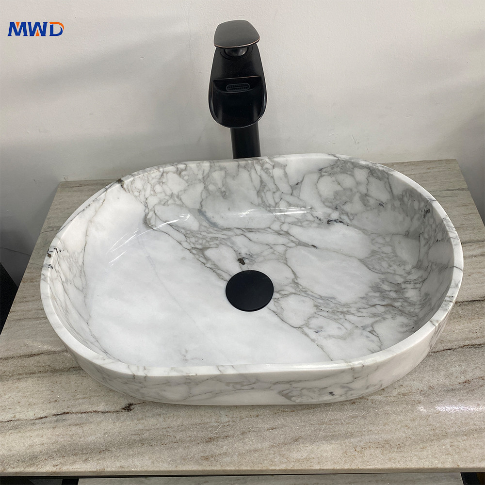 counter natural white marble Stone Wash Basin sink